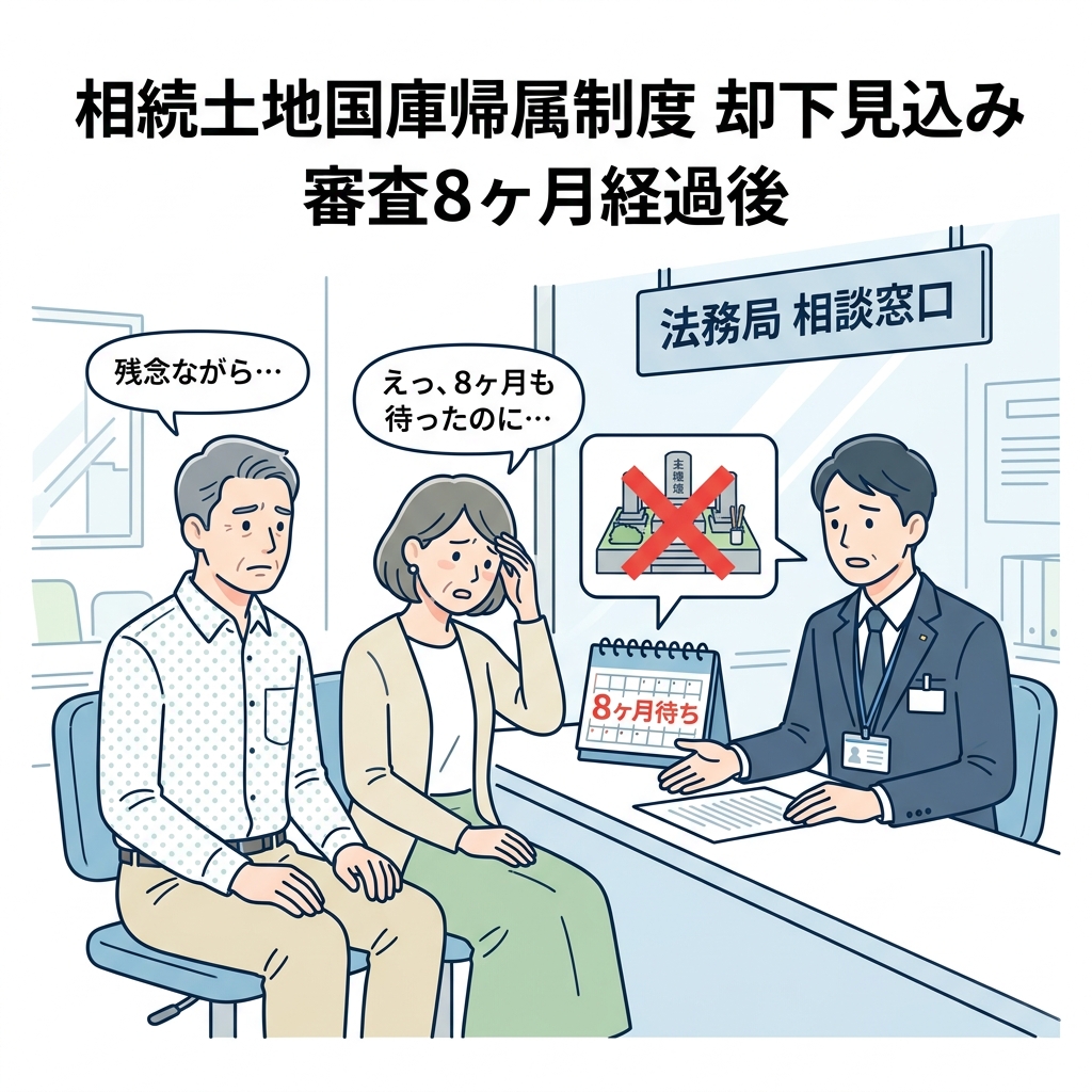 国庫帰属を検討したが却下見込み・8ヶ月待ちと言われた