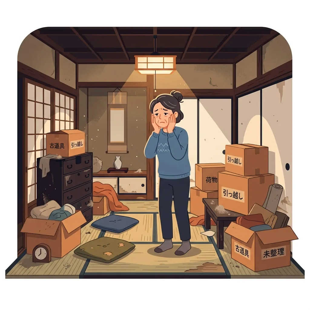 家具や荷物が残ったままで片付ける費用も時間もない